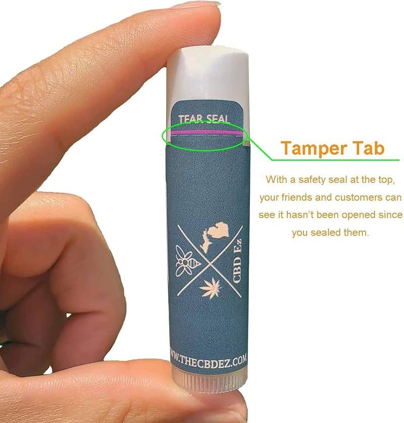 MR-LABEL White Lip Balm Labels with Tamper Tab - Waterproof & Tear-Resistant - for Inkjet & Laser Printer - 2-3/16" x 2-1/8" on Letter Sheet (1200) - Image 3